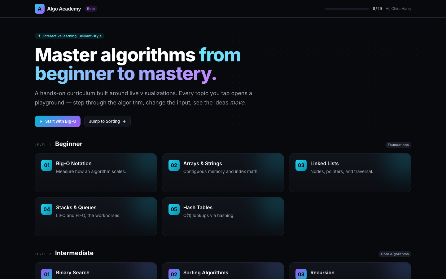 Algo Academy one-page companion