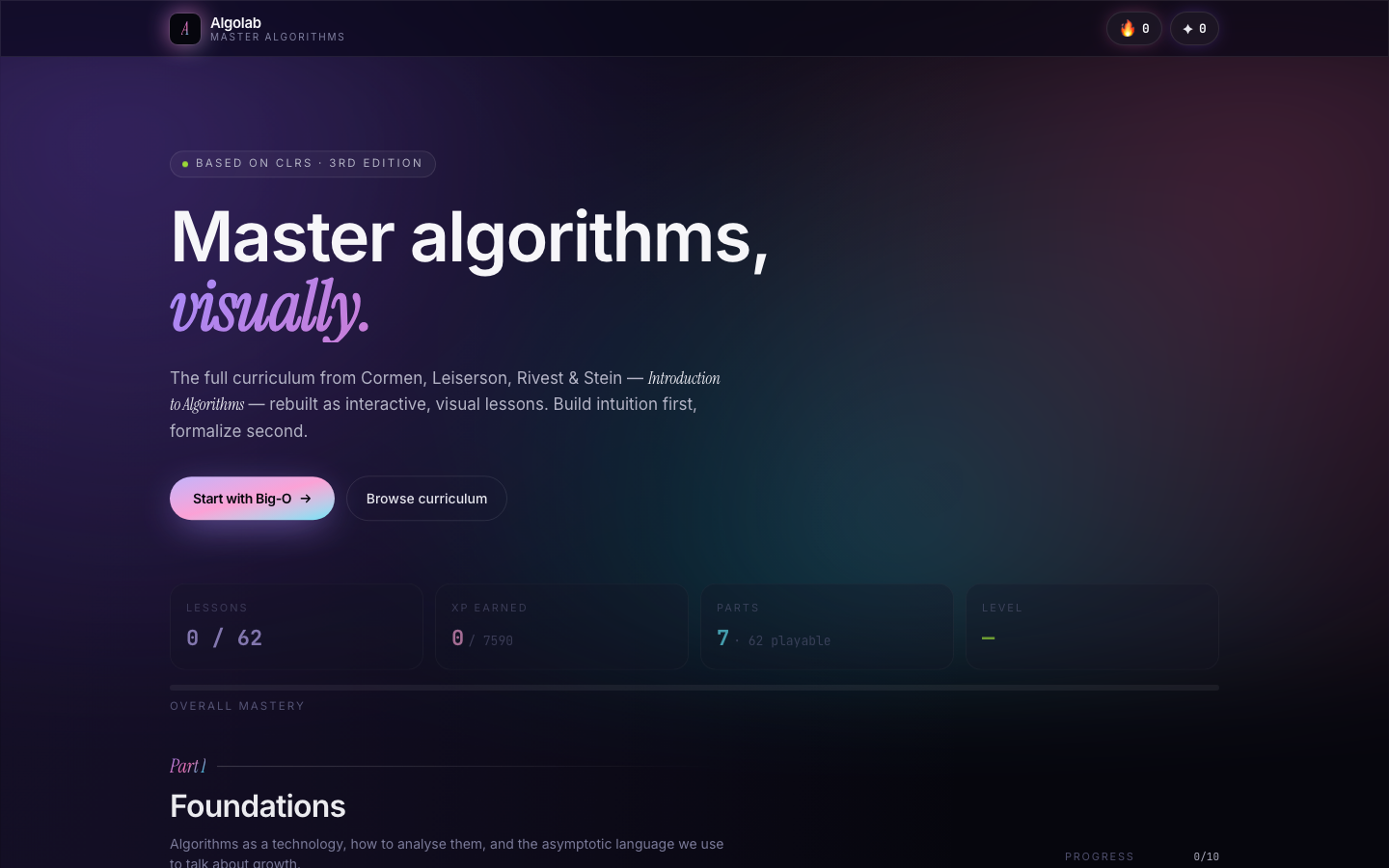 Algo visual curriculum home